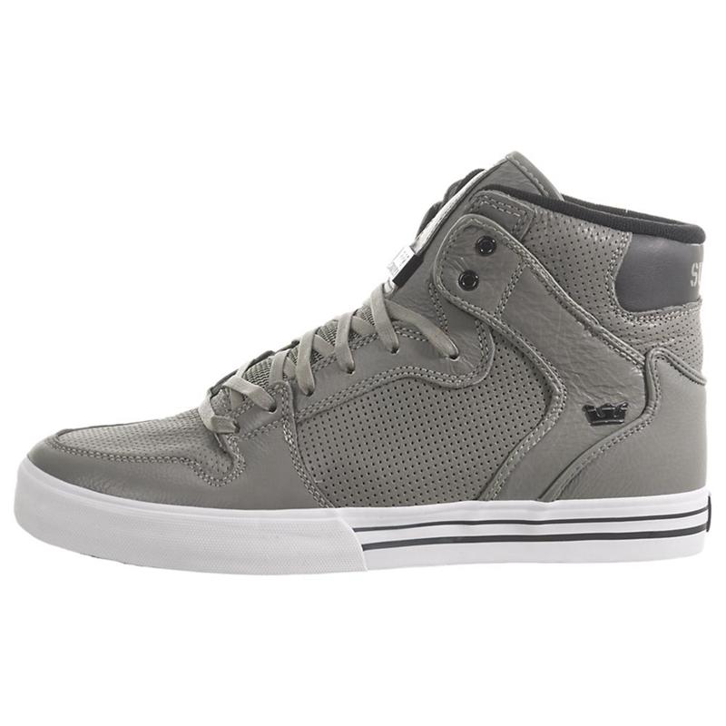 Buty Supra VAIDER - Sneakersy Wysokie Damskie - Szare (QCKD-18204)